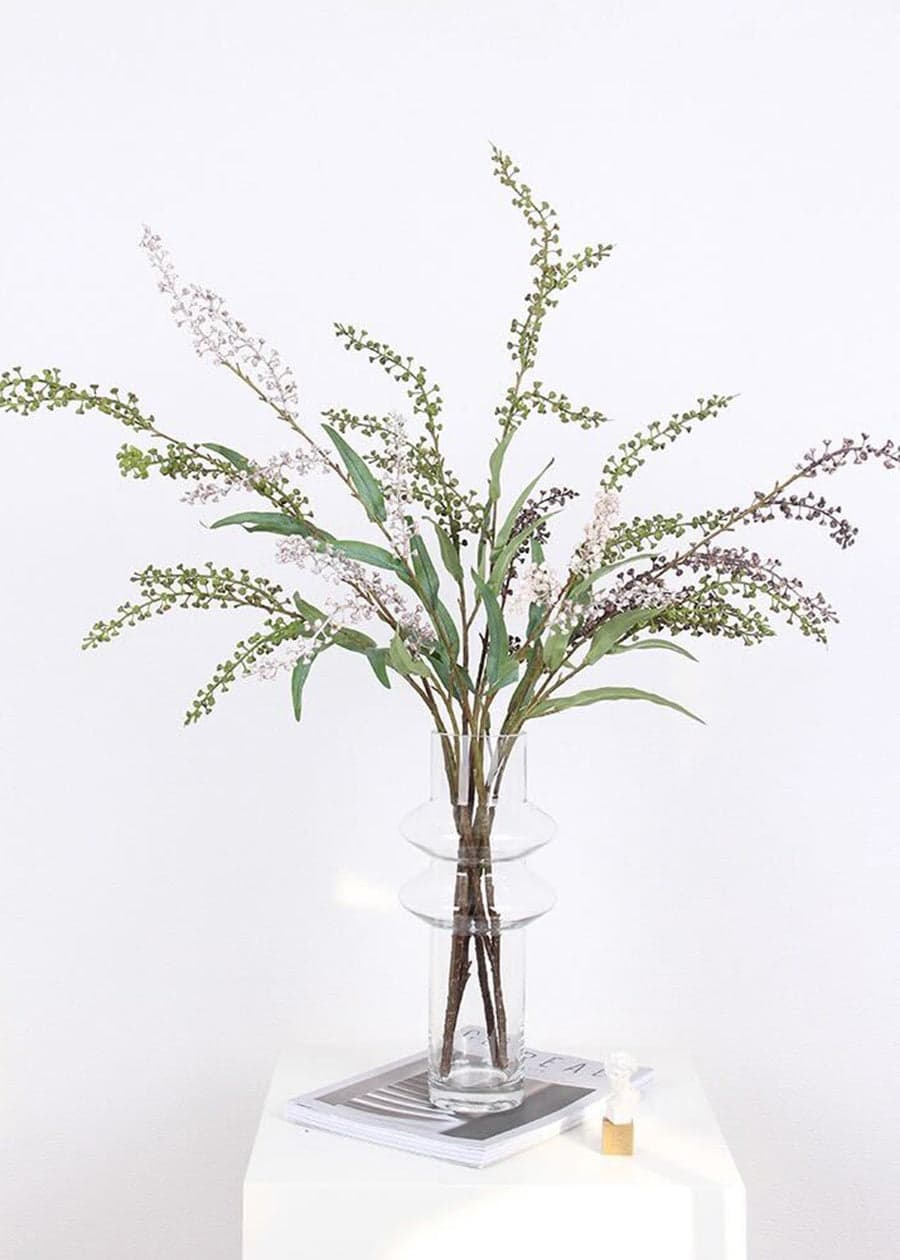 Long Single Branch with Purple Flowers