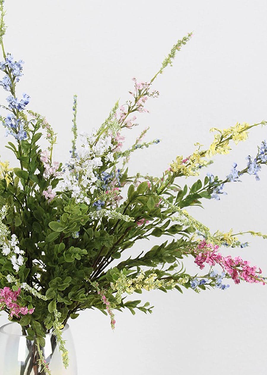 Faux Long Branch with Flowers in Bright Color