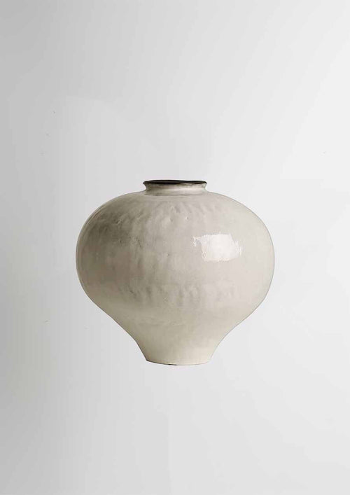 Classic White Ceramic Flower Vase - 7.9"