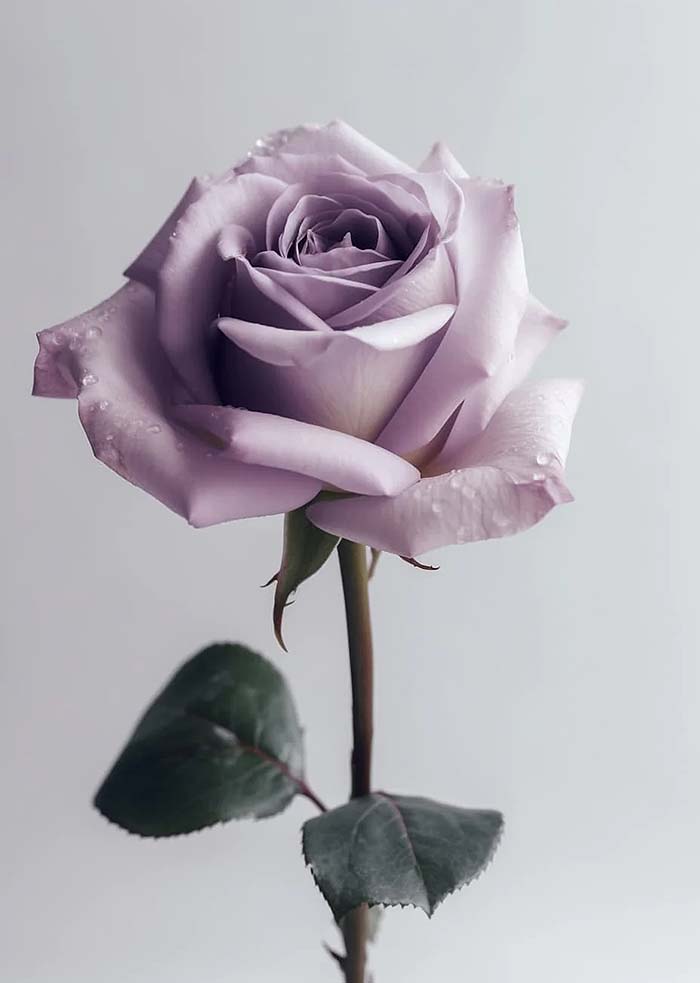 Purple Rose Artificial Bouquet, Silk - 21.5"
