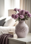 Purple Rose Artificial Bouquet, Silk - 21.5"