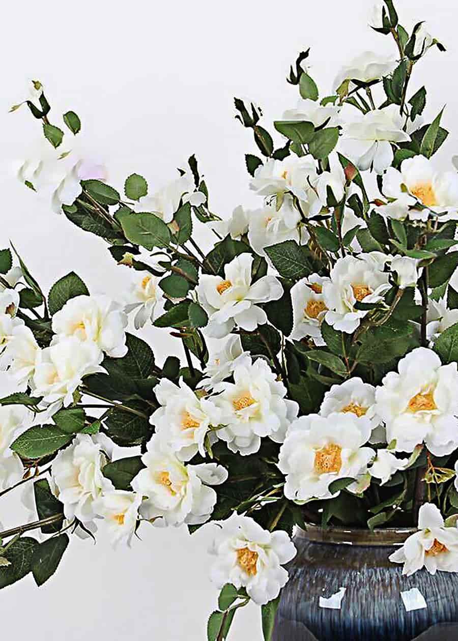 White Camellia Artificial Flower Stem - 29.5"