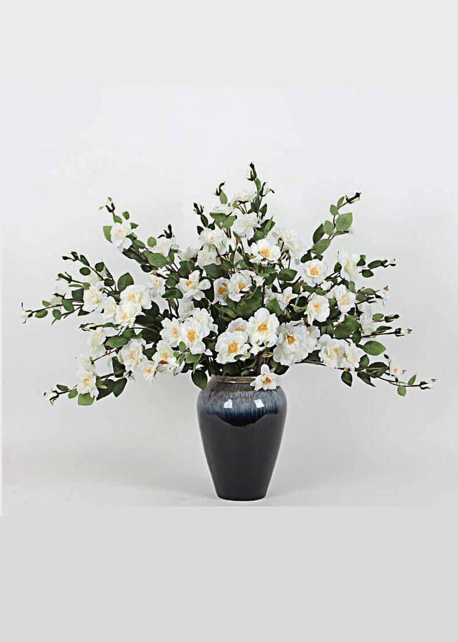 White Camellia Artificial Flower Stem - 29.5"