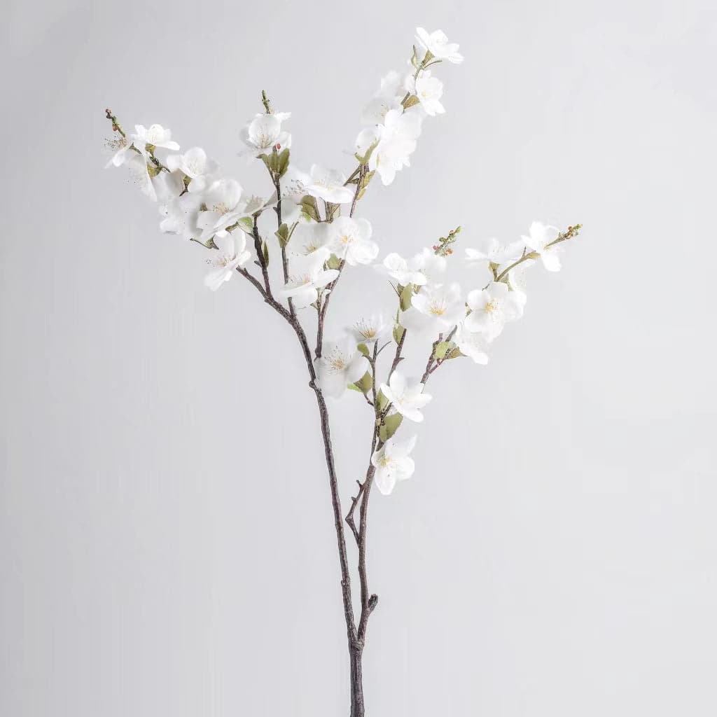 White Cherry Blossom Artificial Branch - 44"