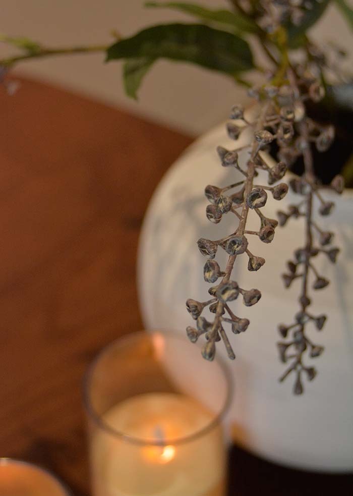 Faux Long branch with Berry Purple Spray