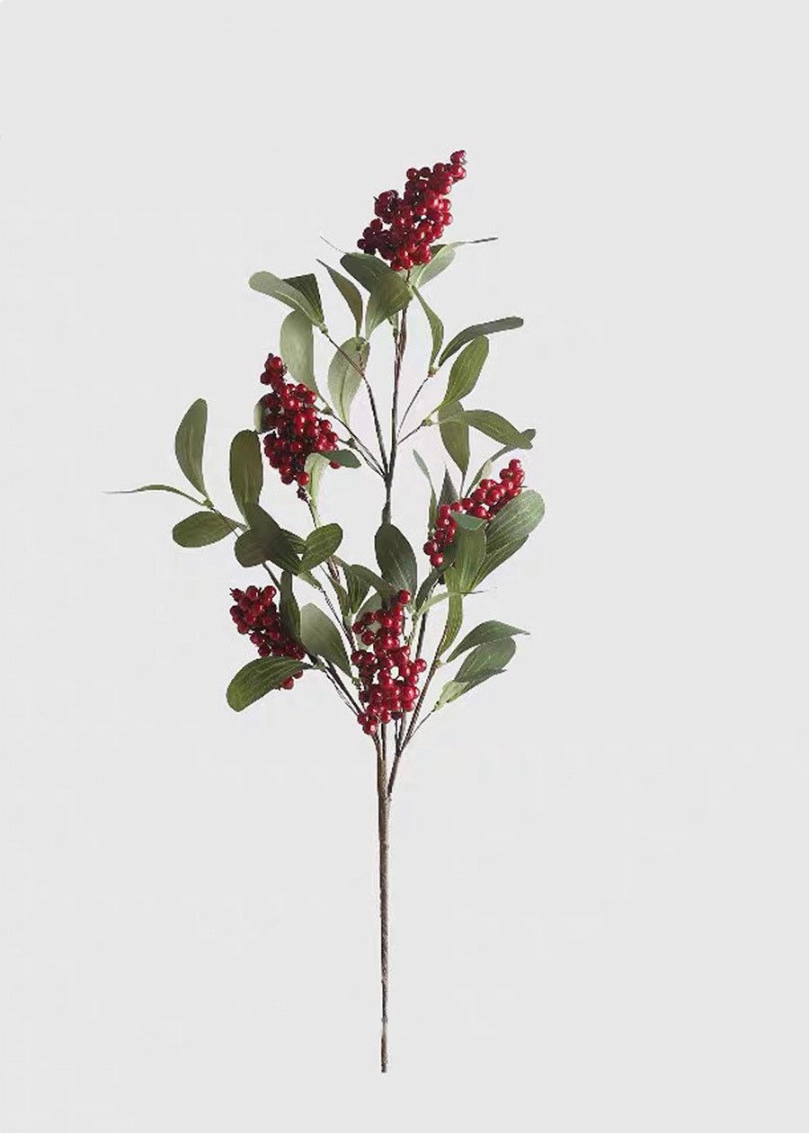Artificial Red Berry Stem - 27.6"