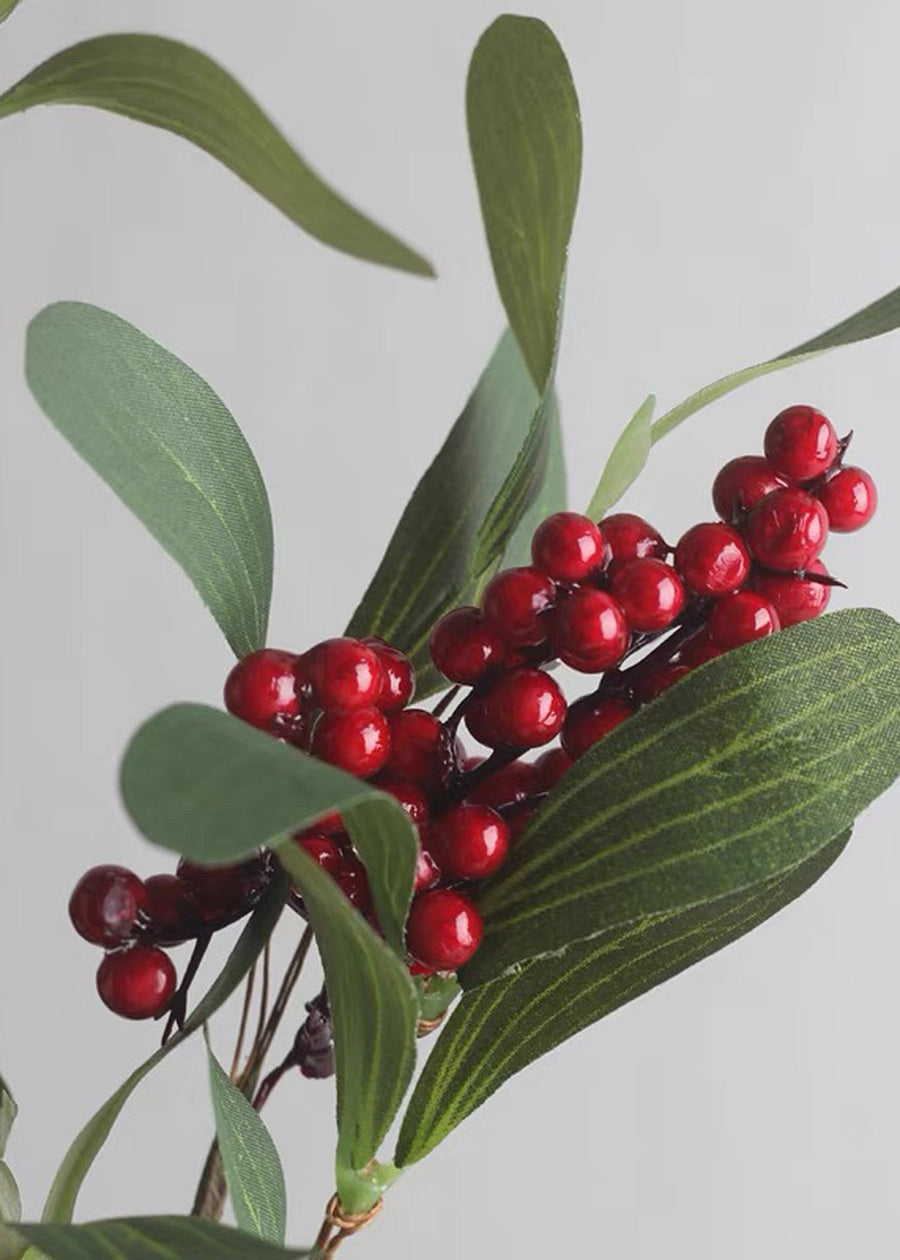 Artificial Red Berry Stem - 27.6"