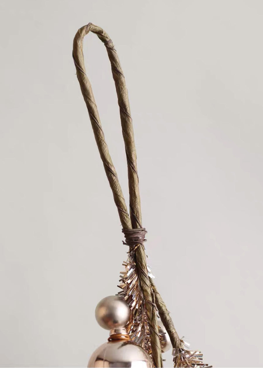 Gold Christmas Decoration Set, Faux Floral & Ornaments