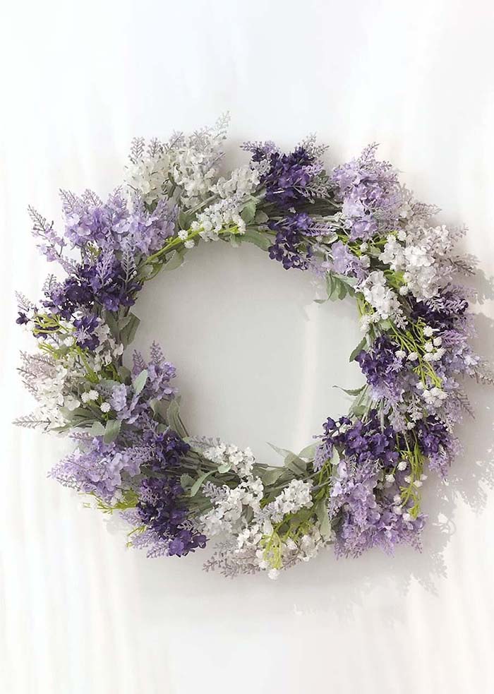 Artificial Flower Wreath for Front Door - 15.8"