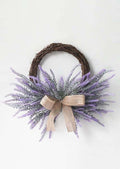 Lavender Wreath with Ribbon, Artificial - 15"
