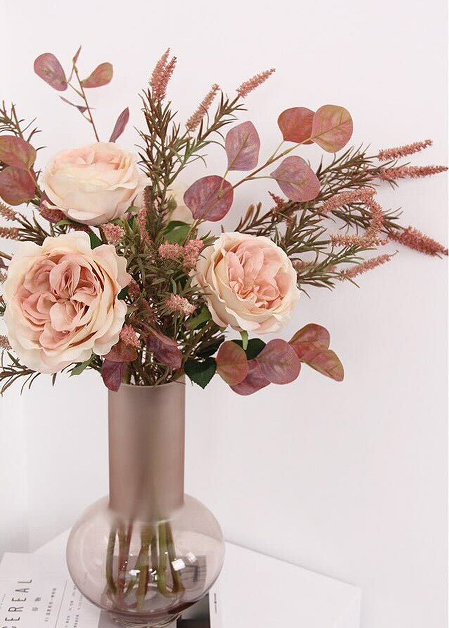 Vintage Pink Rose Artificial Flower - 27.6"