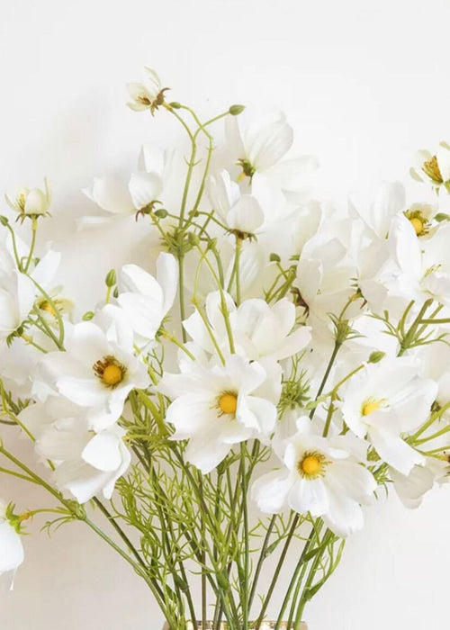 Artificial Daisy Stems, Set of 5 Silk Flowers - 24"