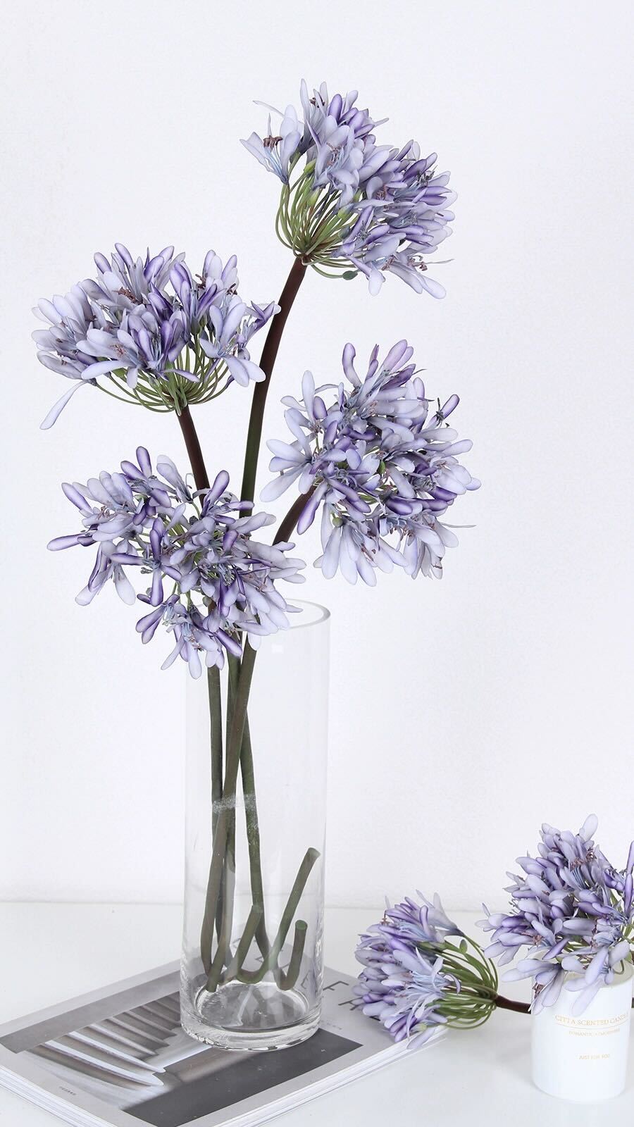 Purple Lotus Artificial Flower Arrangement - 25.6"