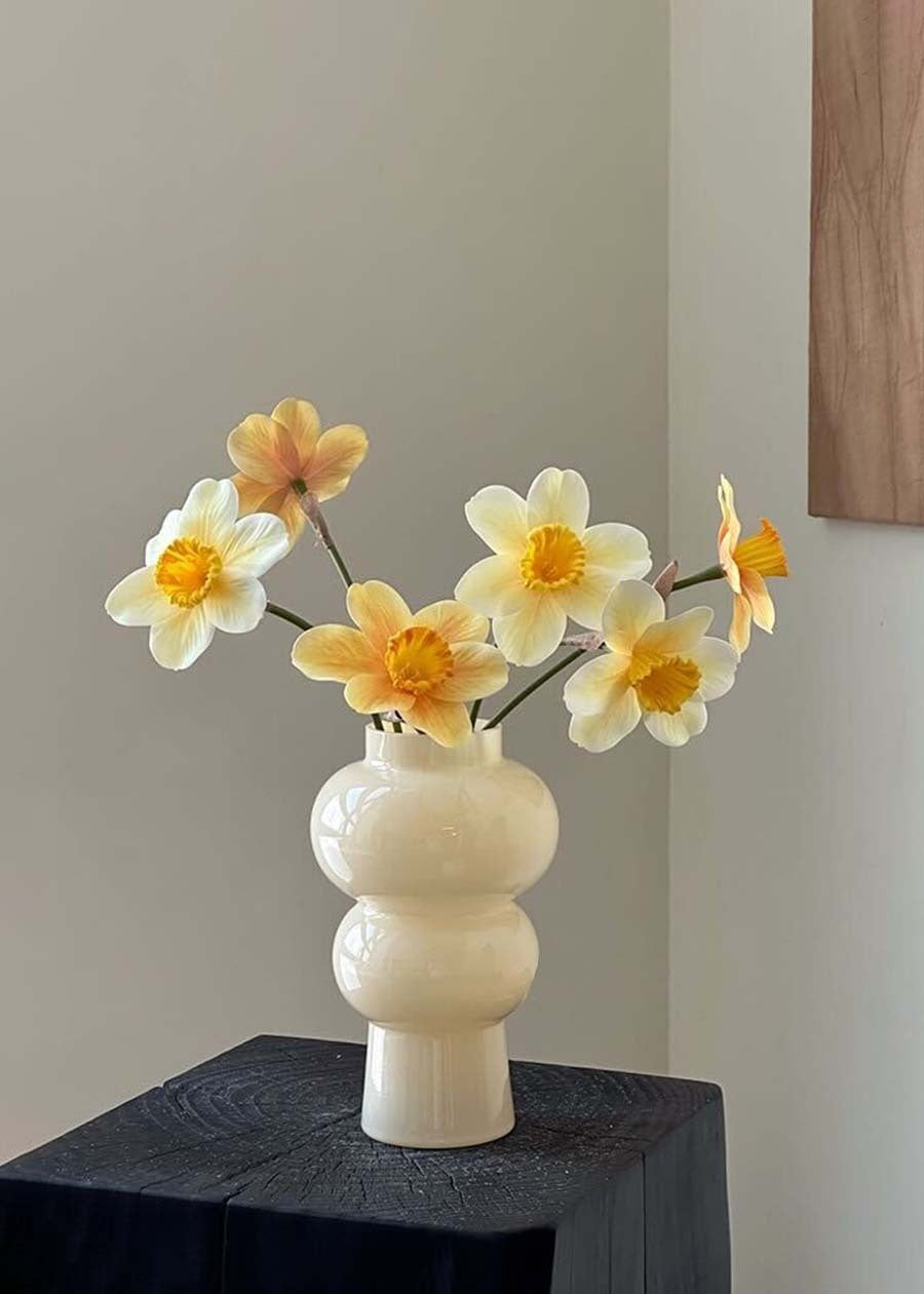Artificial Frangipani Flower Stems, Set of 6 - 14.1"