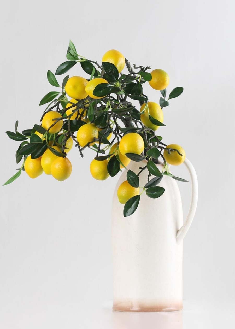 Artificial Lemon Branch with Foam Fruit - 46.5"