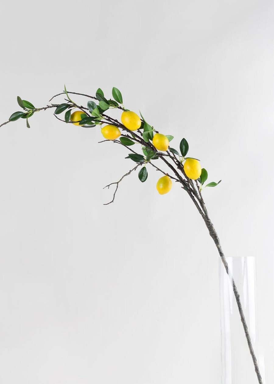 Artificial Lemon Branch with Foam Fruit - 46.5"