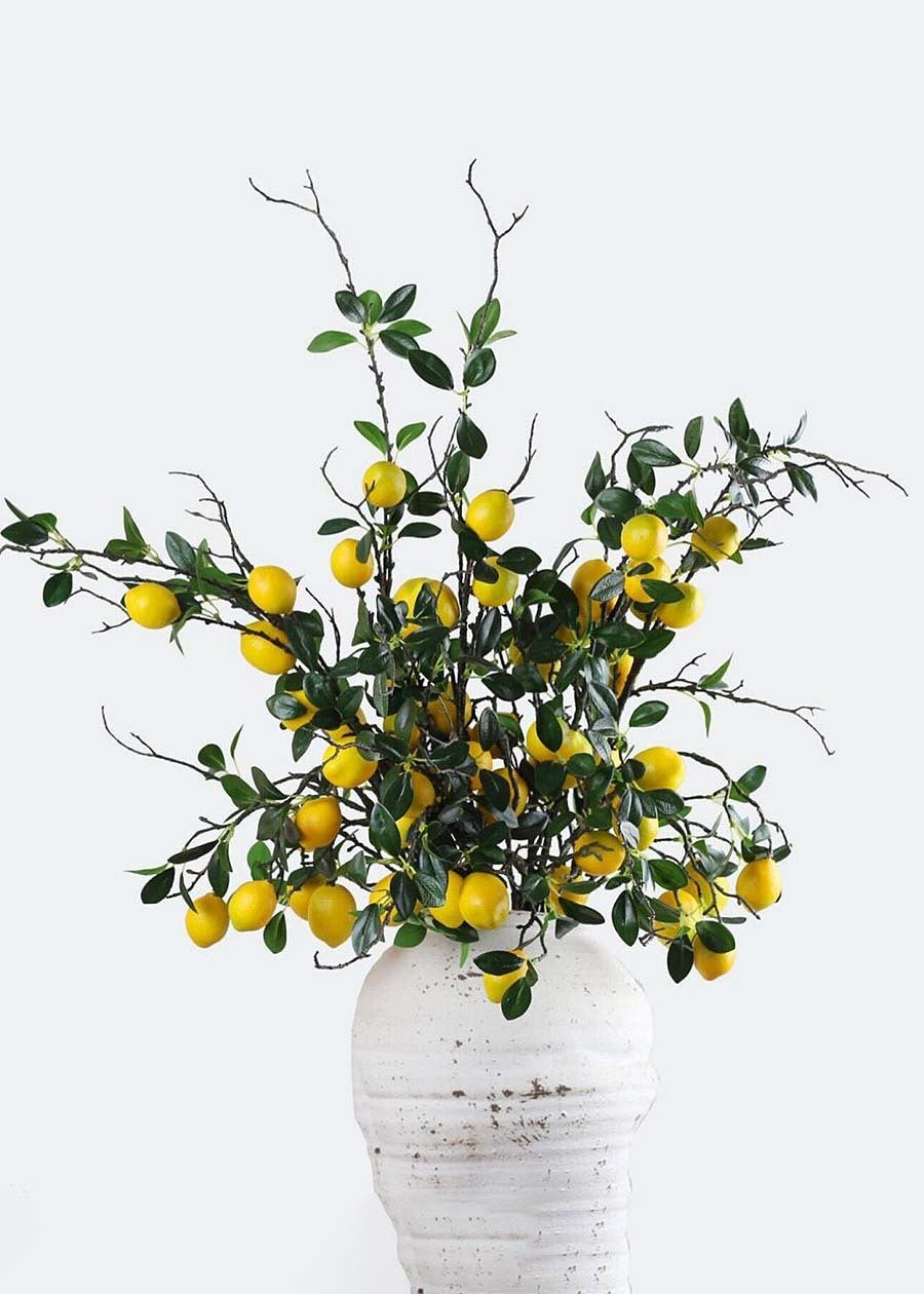 Artificial Lemon Branch with Foam Fruit - 46.5"