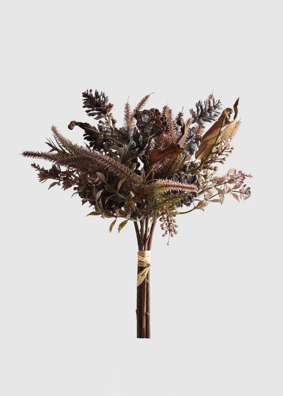 Festive Faux Bouquet with Pine Cones & Eucalyptus