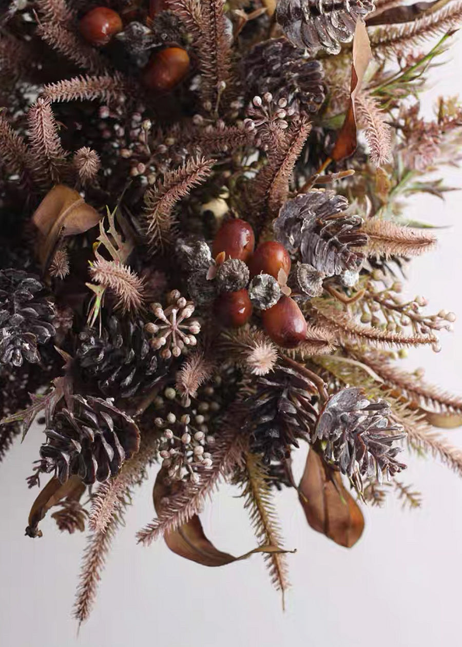 Festive Faux Bouquet with Pine Cones & Eucalyptus