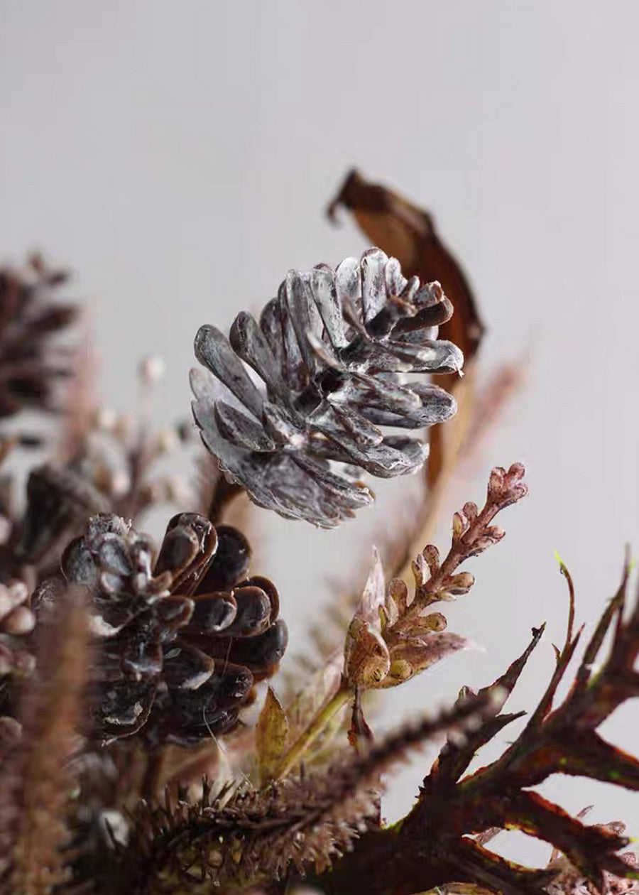 Festive Faux Bouquet with Pine Cones & Eucalyptus