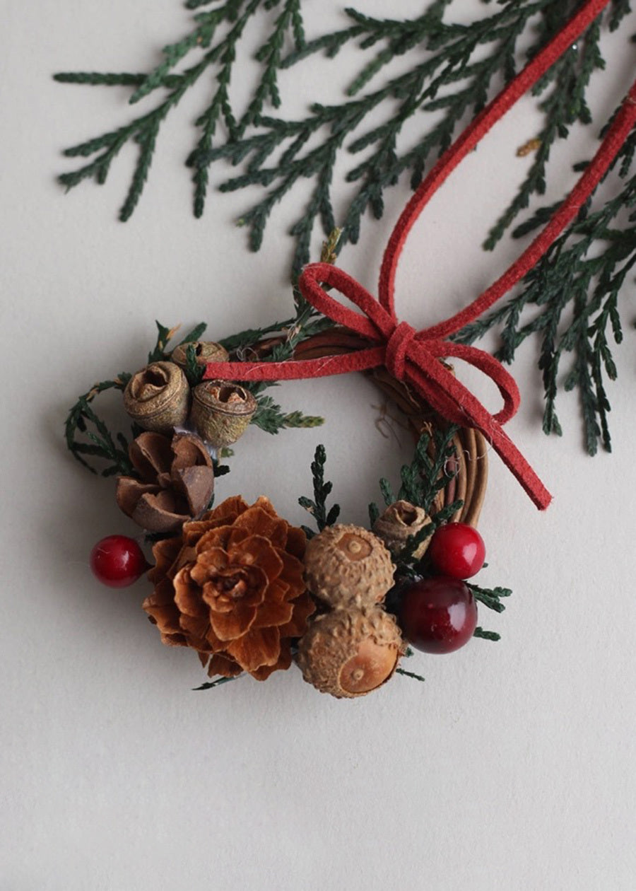 Festive Mini Pine Cone & Cypress Wreath
