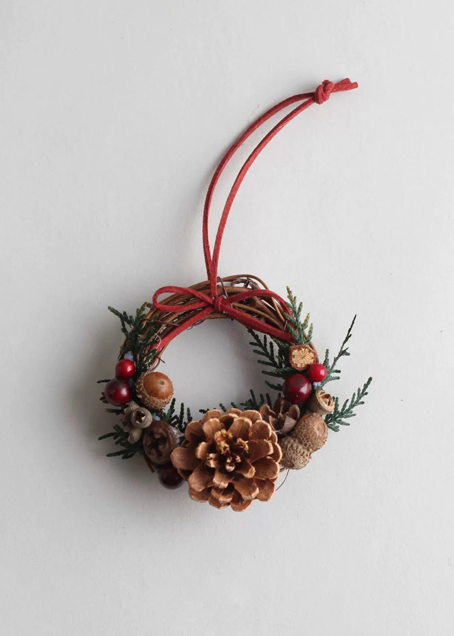 Festive Mini Pine Cone & Cypress Wreath