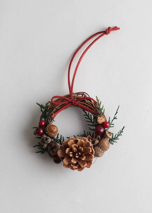 Festive Mini Pine Cone & Cypress Wreath