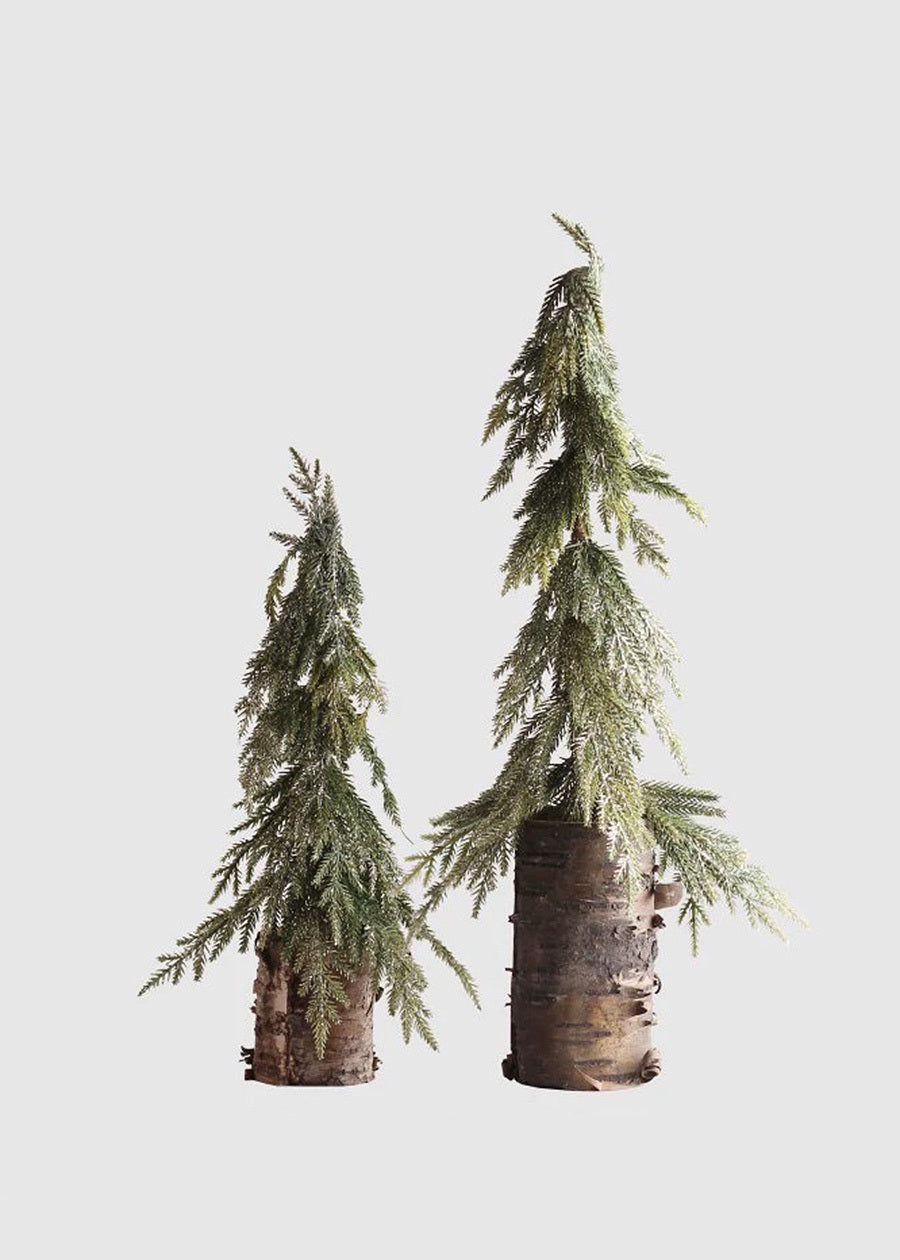 Nordic Mini Christmas Tree Decor, Gold-Spattered