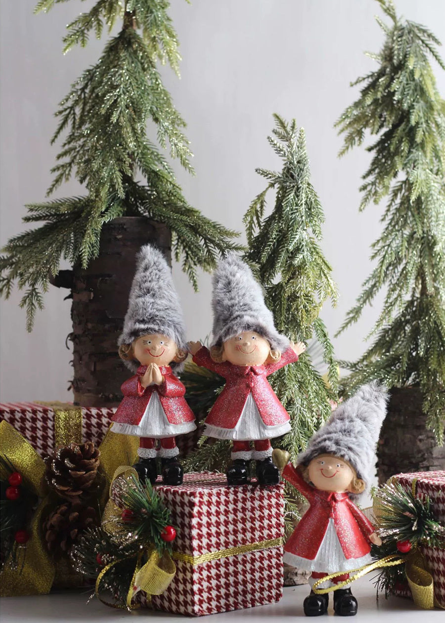 Nordic Mini Christmas Tree Decor, Gold-Spattered