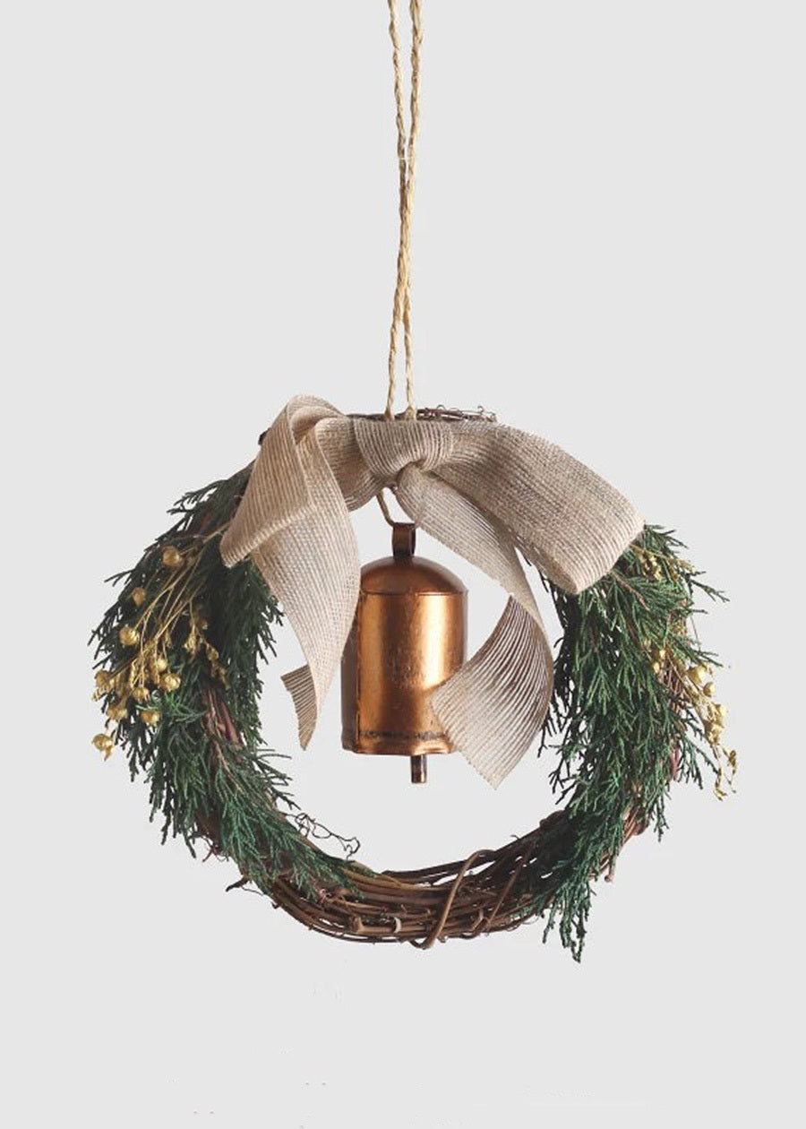 Vintage Bells & Cypress Wreath