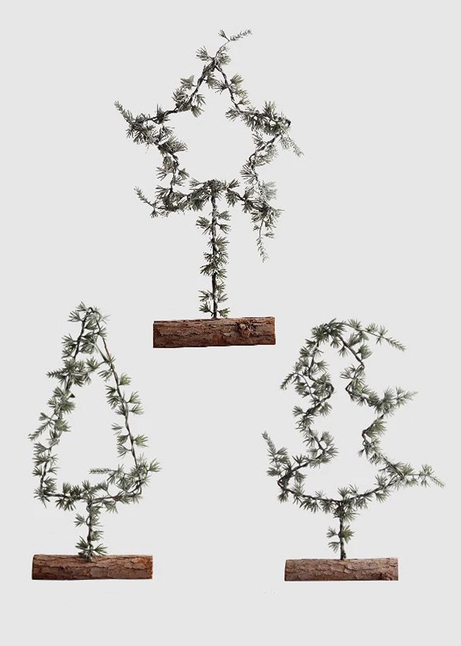 Grey-Green Pine Needle Star Christmas Tree Decor