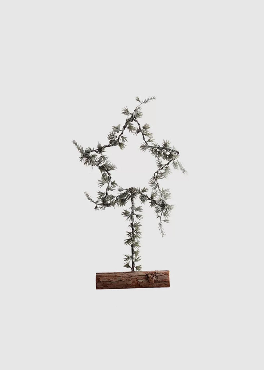 Grey-Green Pine Needle Star Christmas Tree Decor