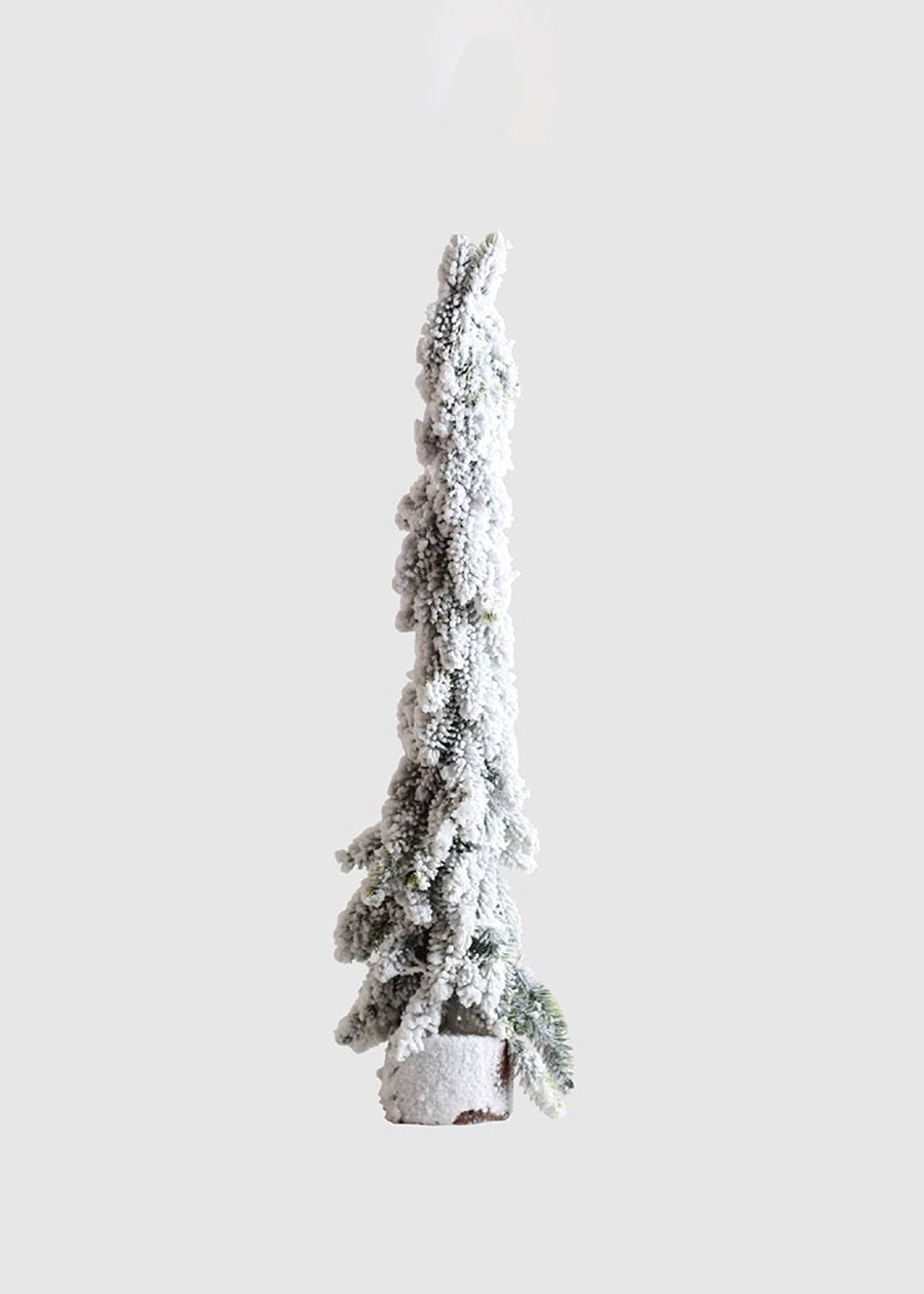 Snow-Flocked Mini Pine Christmas Tree Decor