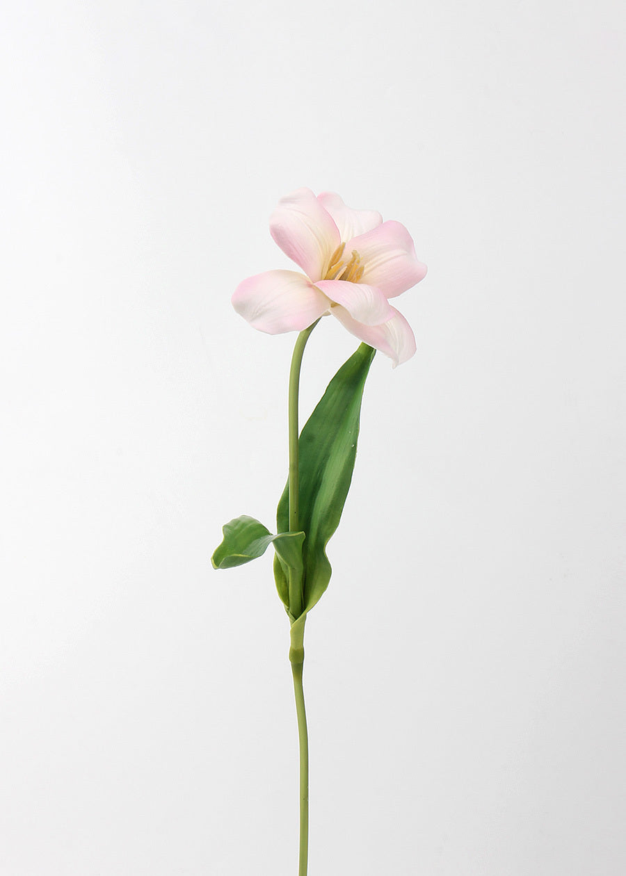 Open Tulip Artificial Bouquet, Light Pink - Set of 12