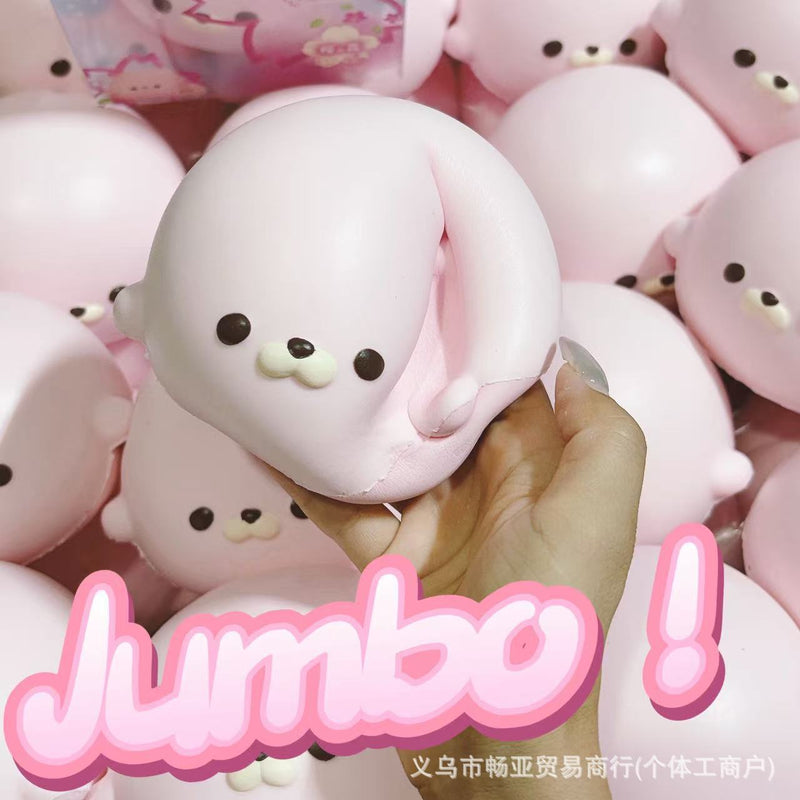 Jumbo Pink Seal Dumpling Slow-Rising Squishy | Bloominique