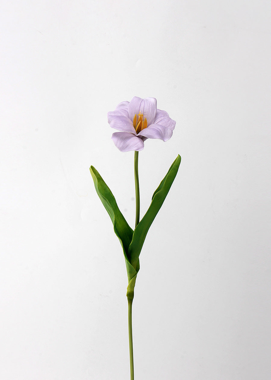 Open Tulip Artificial Bouquet, Purple - Set of 12