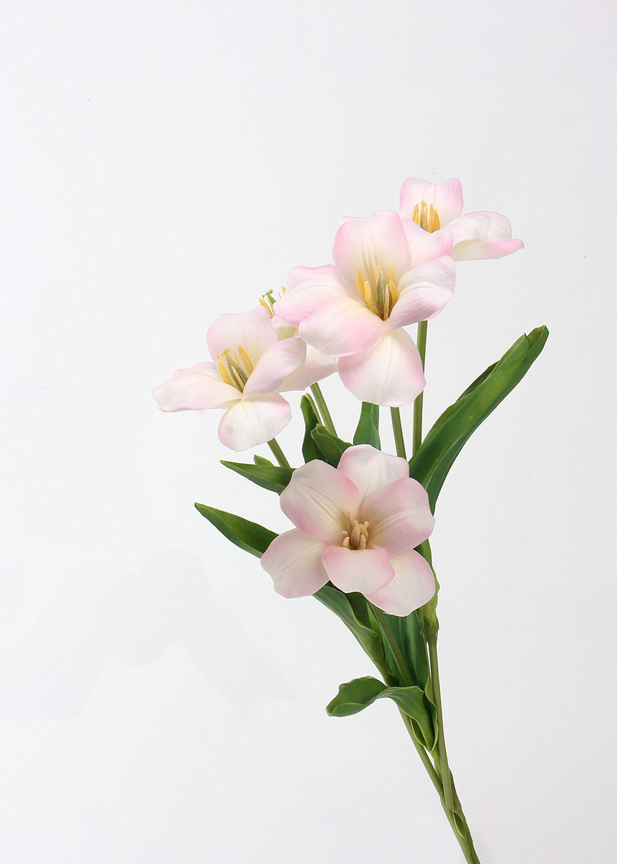 Open Tulip Artificial Bouquet, Light Pink - Set of 12