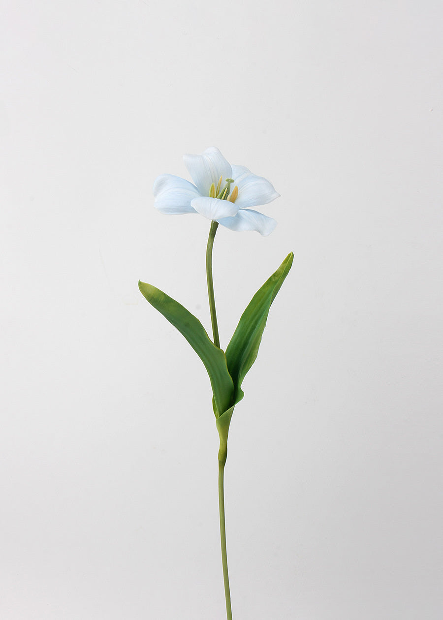 Open Tulip Artificial Bouquet, Blue - Set of 12