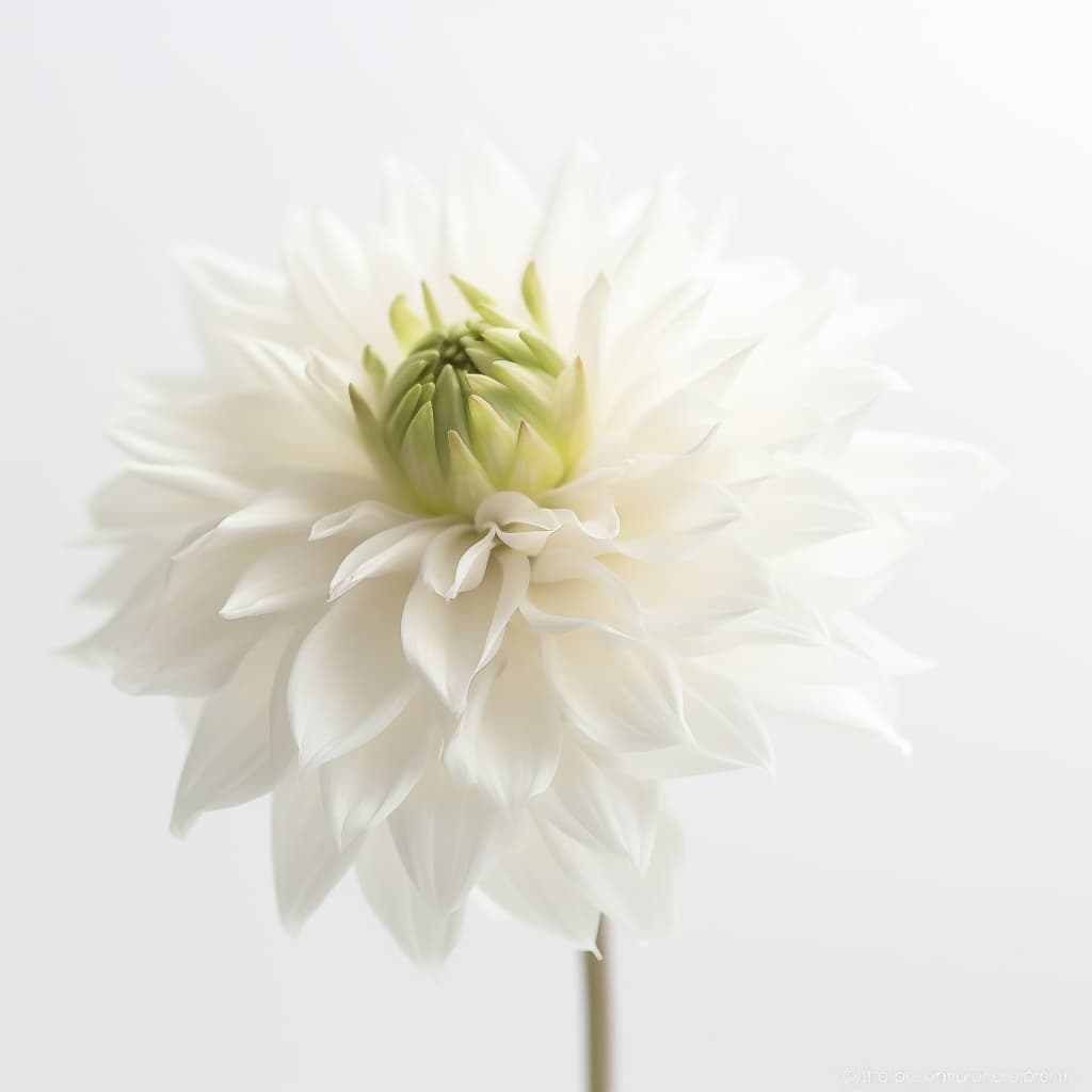 White Dahlia Artificial Flower Stem - 19"
