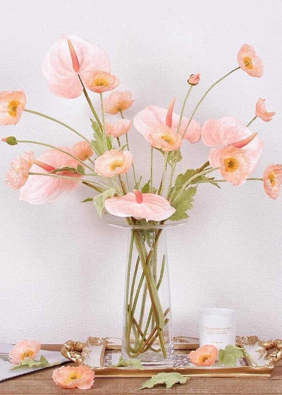 Orange Artificial Wedding Bouquet - 23.6"