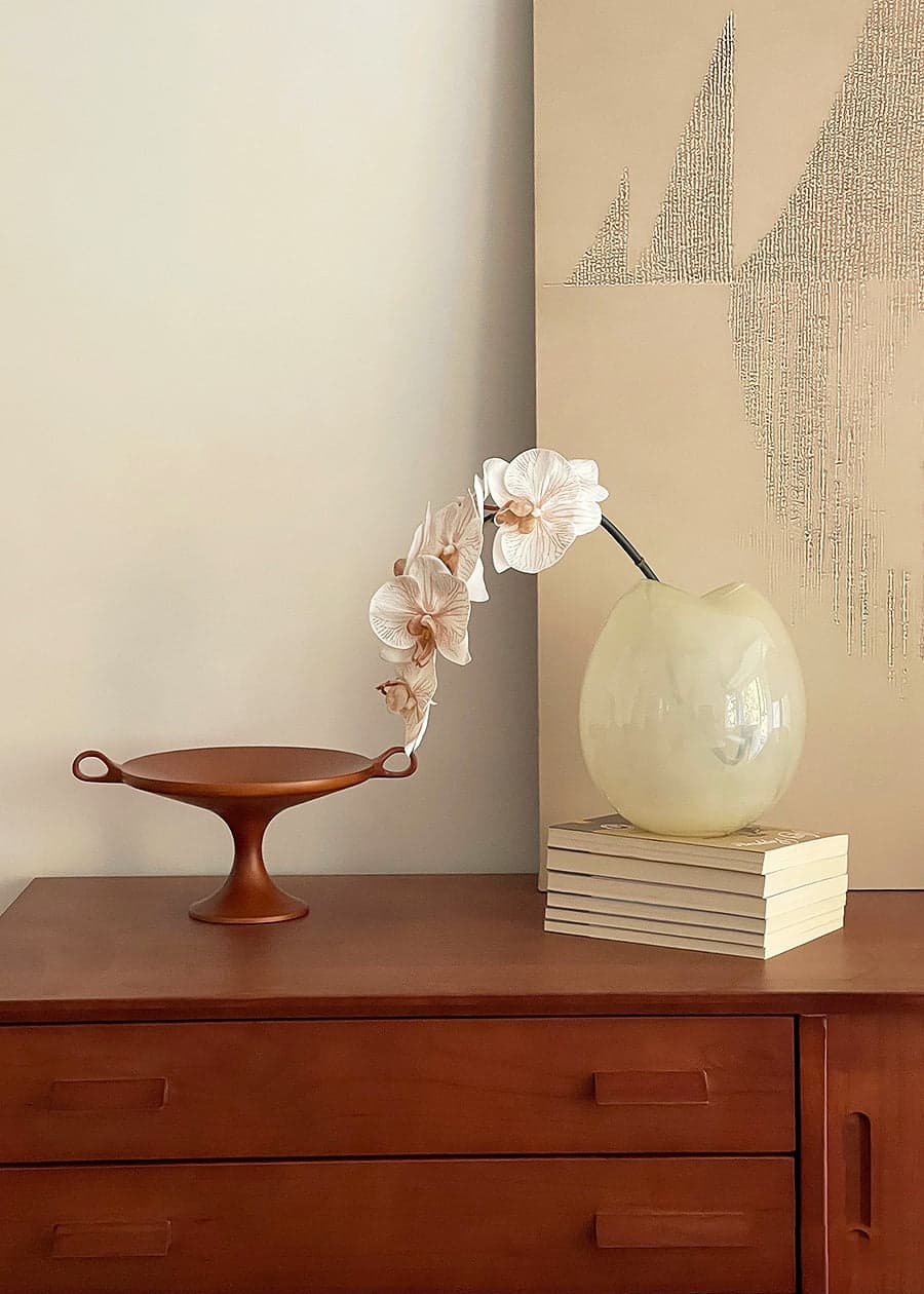 White Glass Flower Vase - 8.66"
