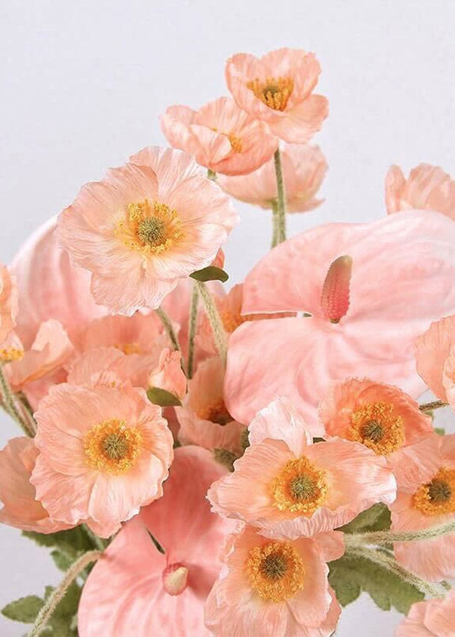 Orange Artificial Wedding Bouquet - 23.6"