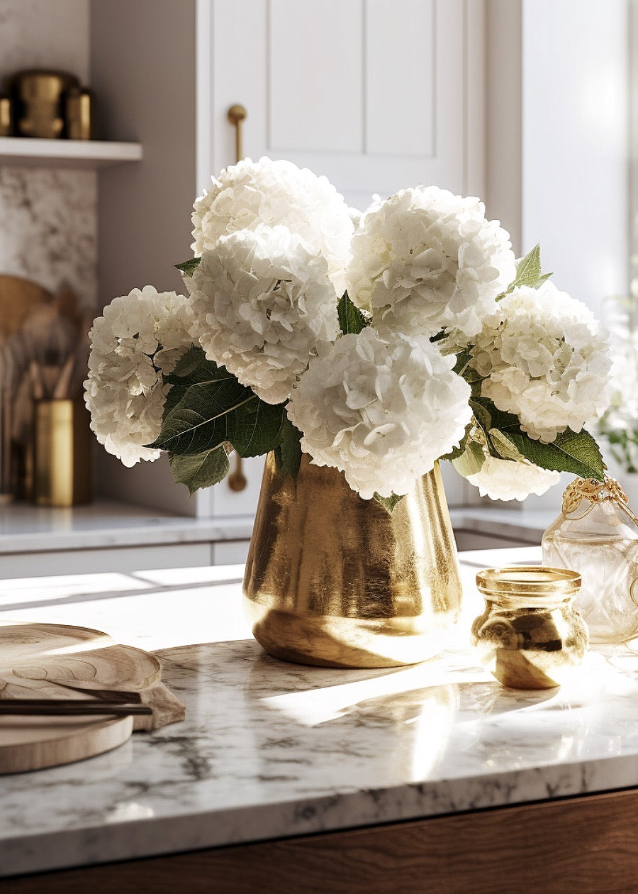 Real Touch White Hydrangea Artificial Flower - 18"