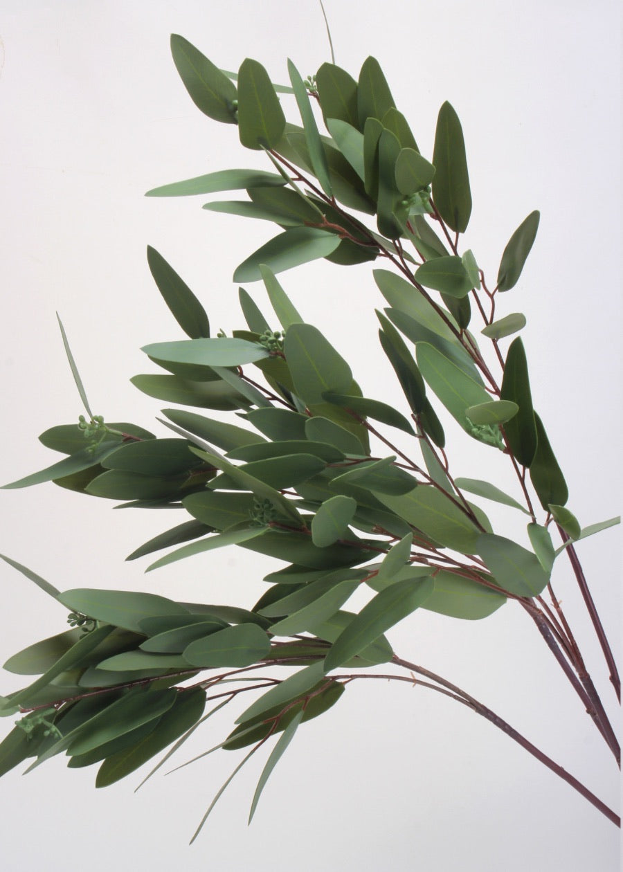 Artificial Eucalyptus Leaves Stem, Lush Green