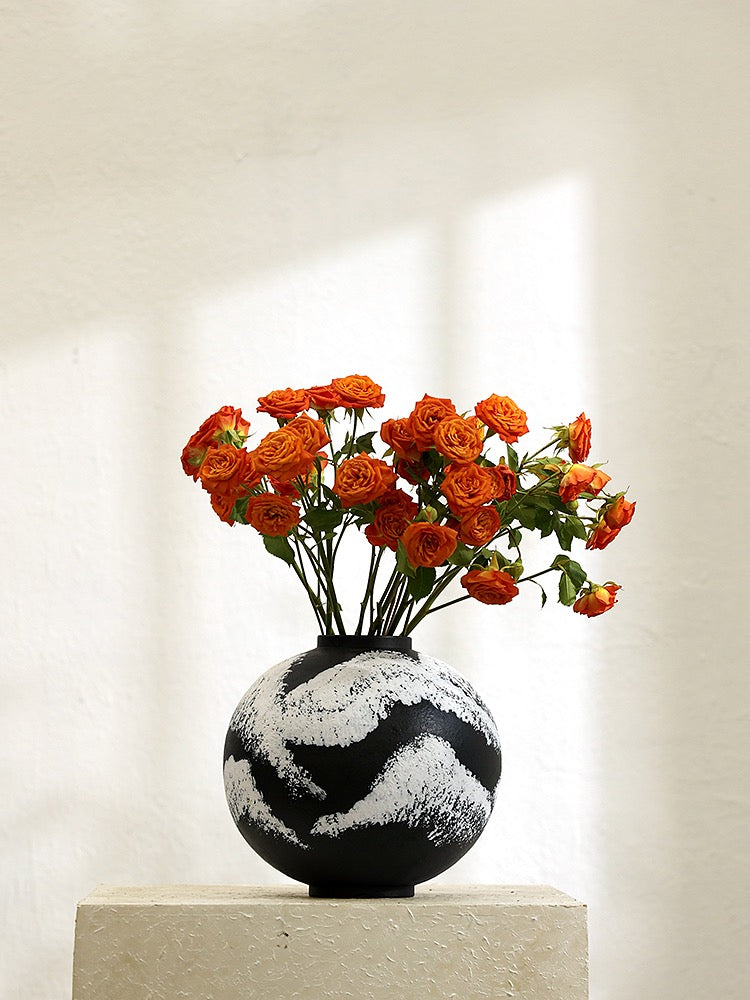 Obsidian Ink Ceramic Vase