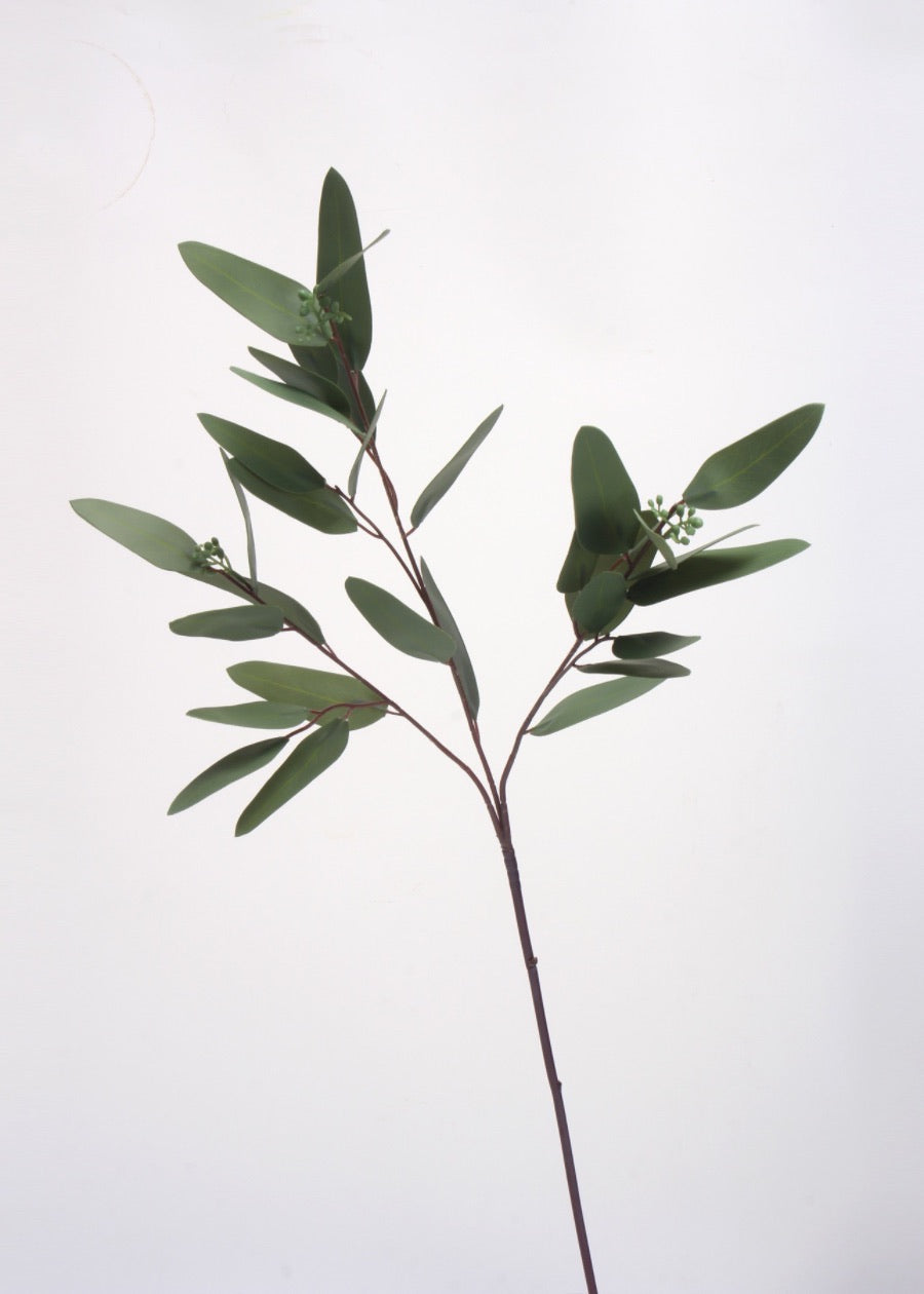 Artificial Eucalyptus Leaves Stem, Lush Green