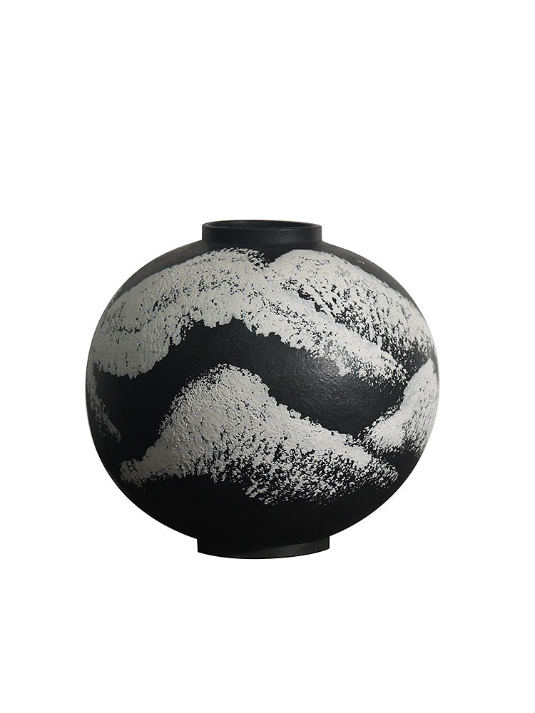 Obsidian Ink Ceramic Vase