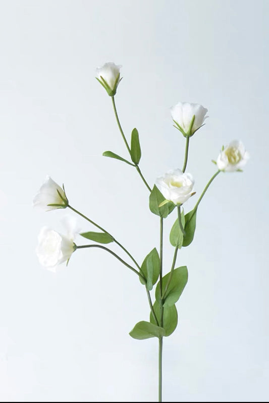 Ivory Elegance Artificial White Eustoma - 28.4"
