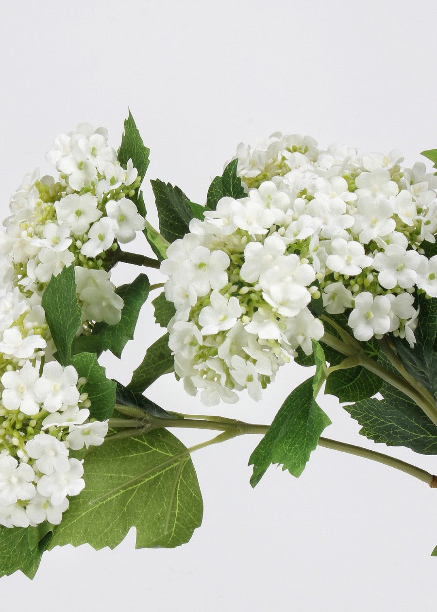Artificial Snowball Flower Stem, White - 31"