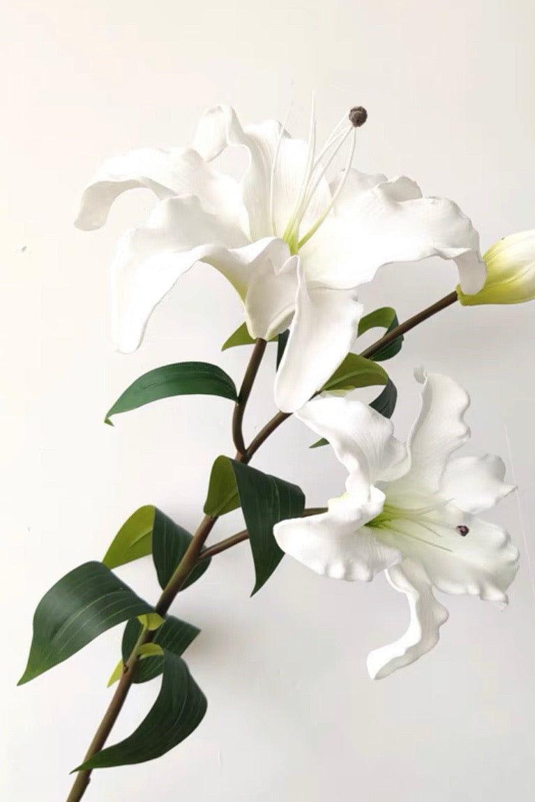 White Lily Artificial Flower Stem - 36.6"